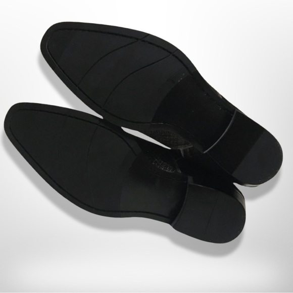 RARE VTG Steve Madden Crocodile Black Velvet SANTOS Chelsea Boots 7M - Picture 8 of 8